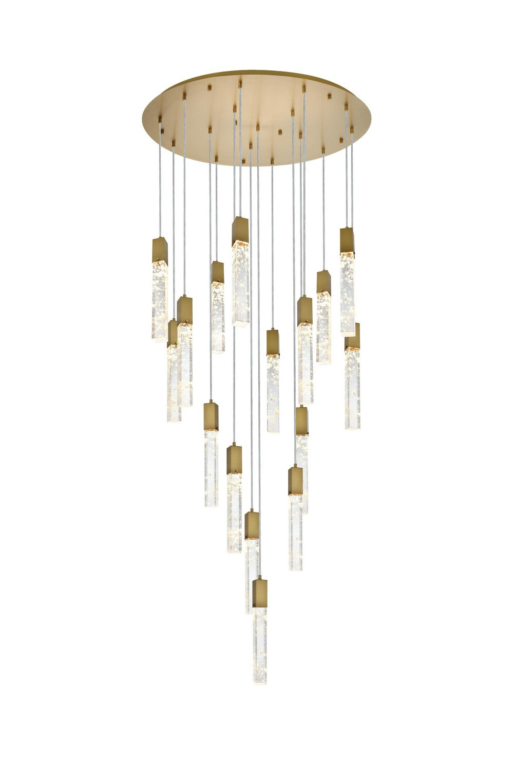 Elegant Lighting - 2089G36SG - 16 Light Chandelier - Aurora - Satin Gold and Clear