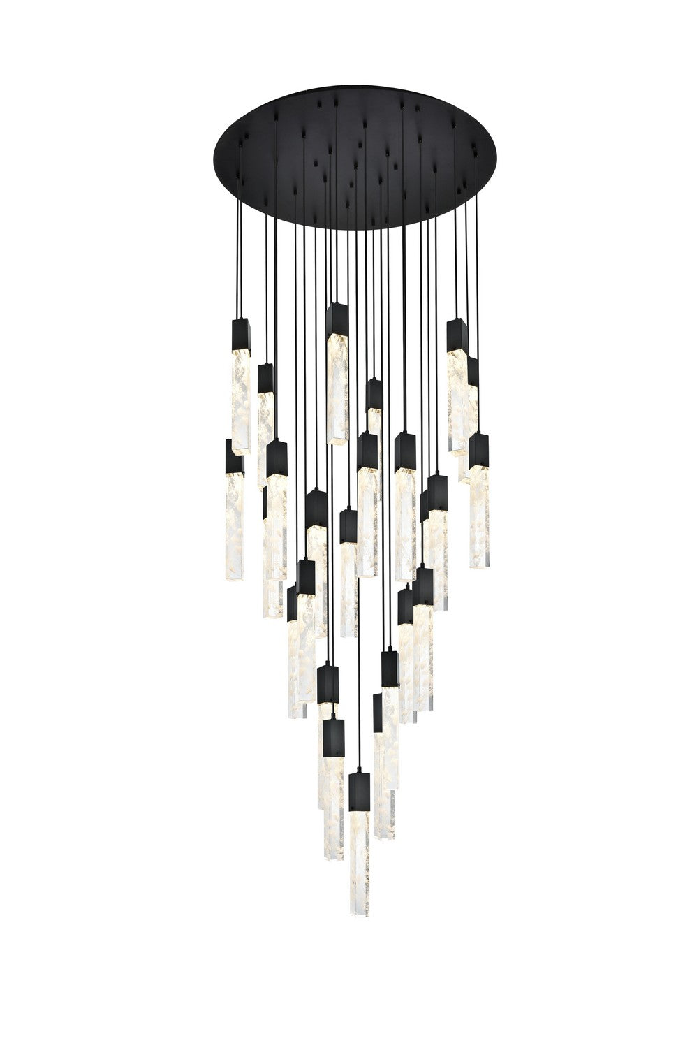 Elegant Lighting - 2089G42BK - 25 Light Chandelier - Aurora - Black and Clear