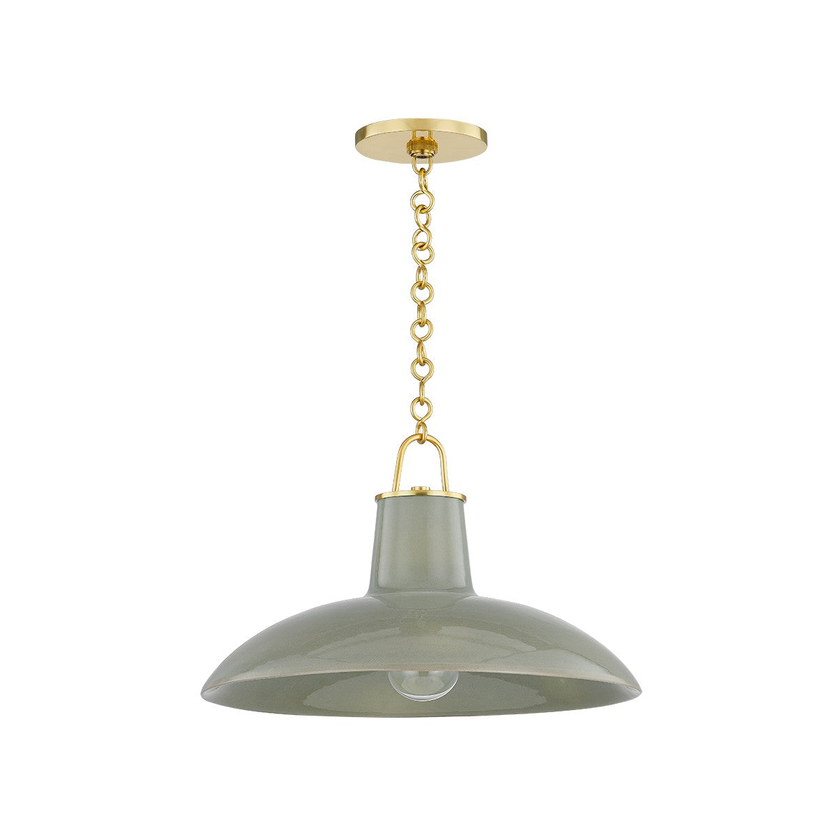 Hudson Valley - 1918-AGB/CMC - One Light Pendant - Pottersville - Aged Brass