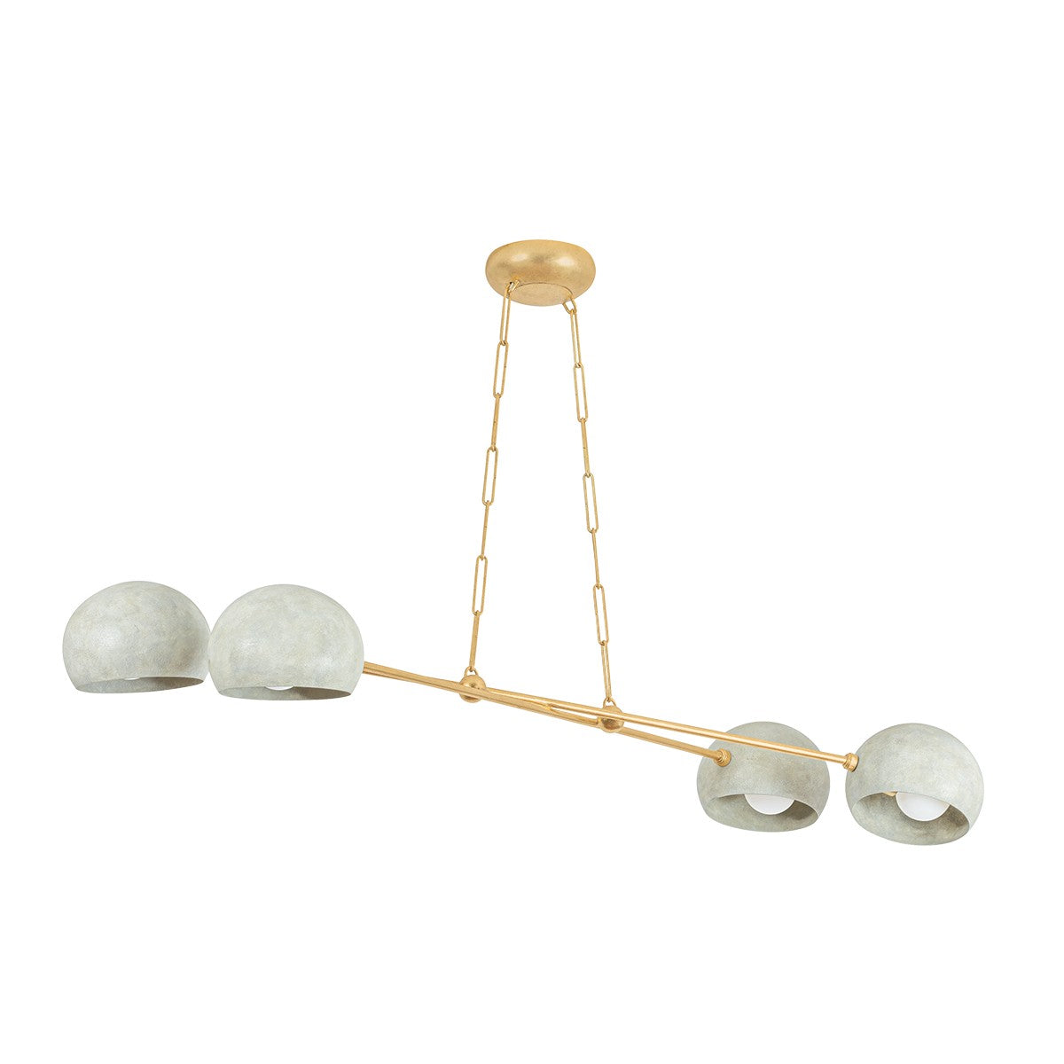 Hudson Valley - 3104-VGL/LWP - Four Light Chandelier - Turner - Vintage Gold Leaf
