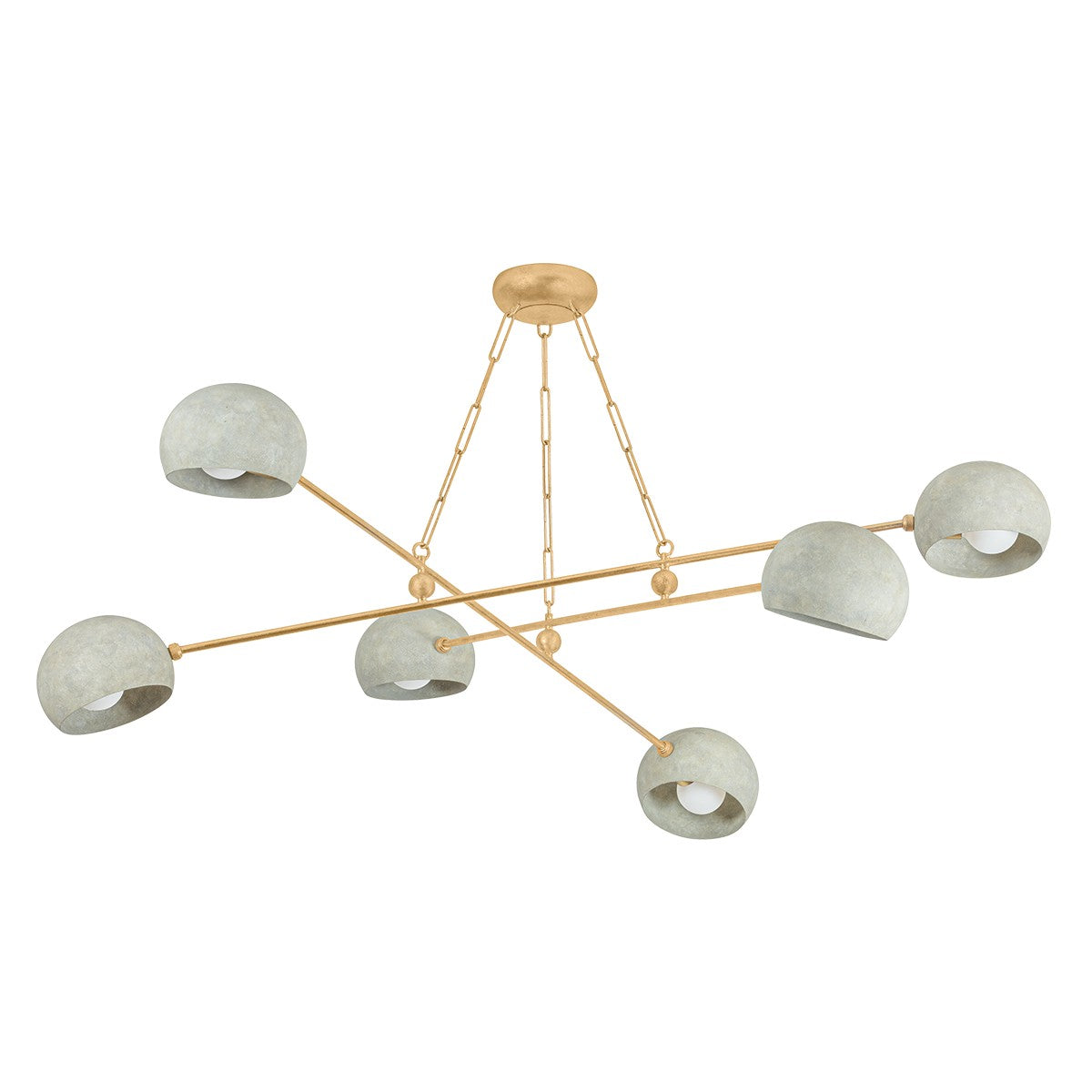 Hudson Valley - 3106-VGL/LWP - Six Light Chandelier - Turner - Vintage Gold Leaf