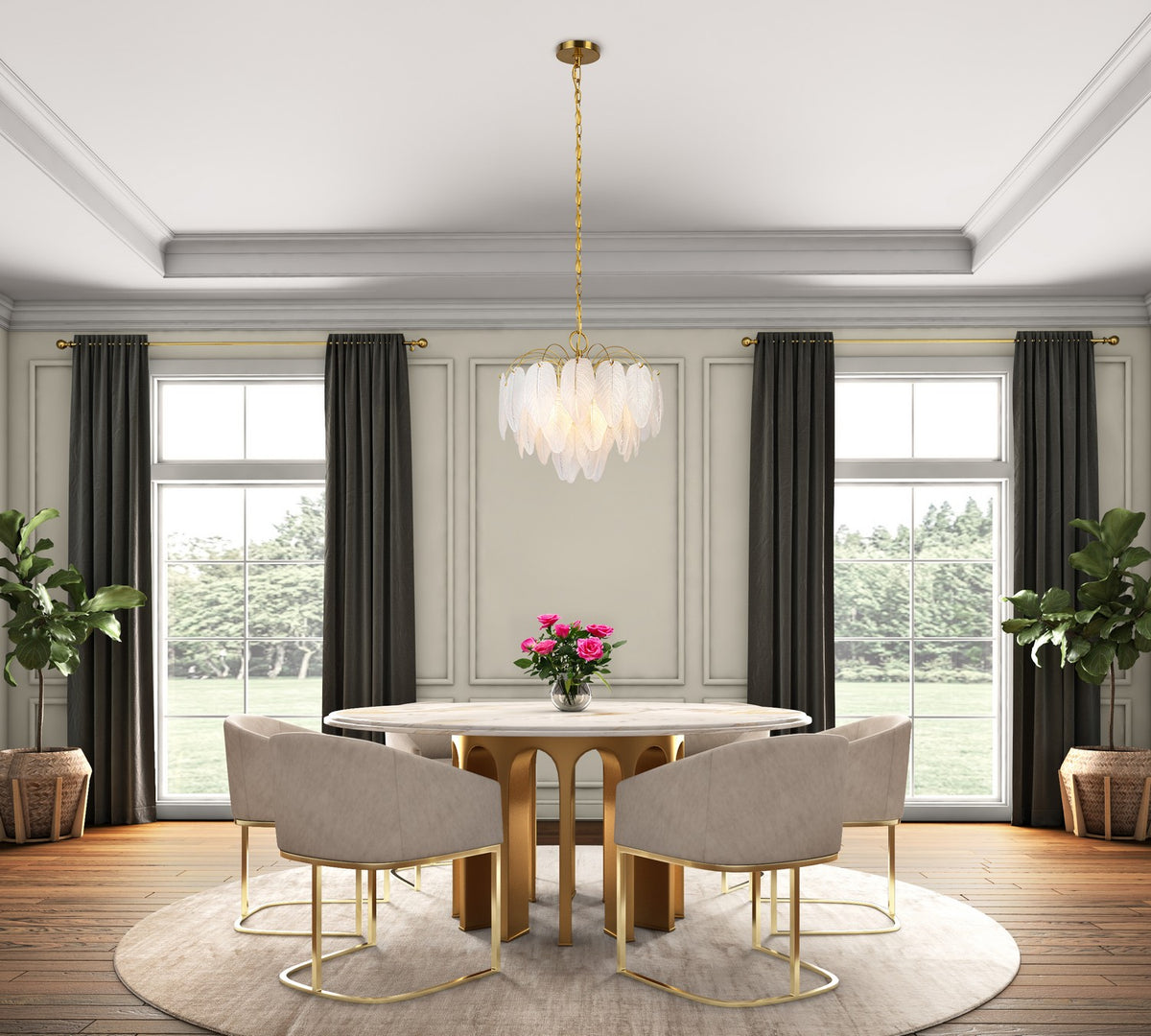 Artcraft - AC11780BR - Four Light Chandelier - Alessia - Brushed Brass