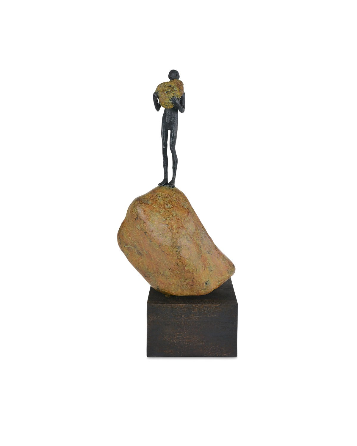 Currey and Company - 1200-0910 - Man on Rock - Man on Rock Collection - Brown / Bronze / Green