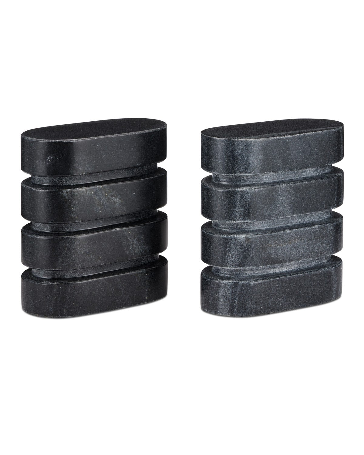 Currey and Company - 1200-0945 - Object Set of 2 - Bheslana Marble Black Object Set of 2 - Natural