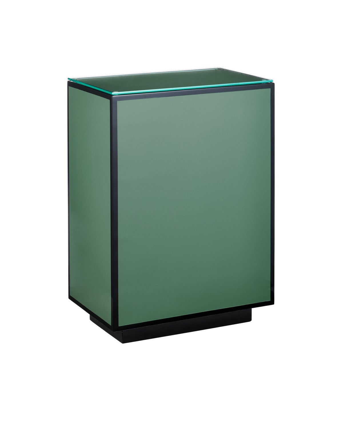 Currey and Company - 3000-0312 - Side Table - Lacquer Collection - Green / Black / Clear