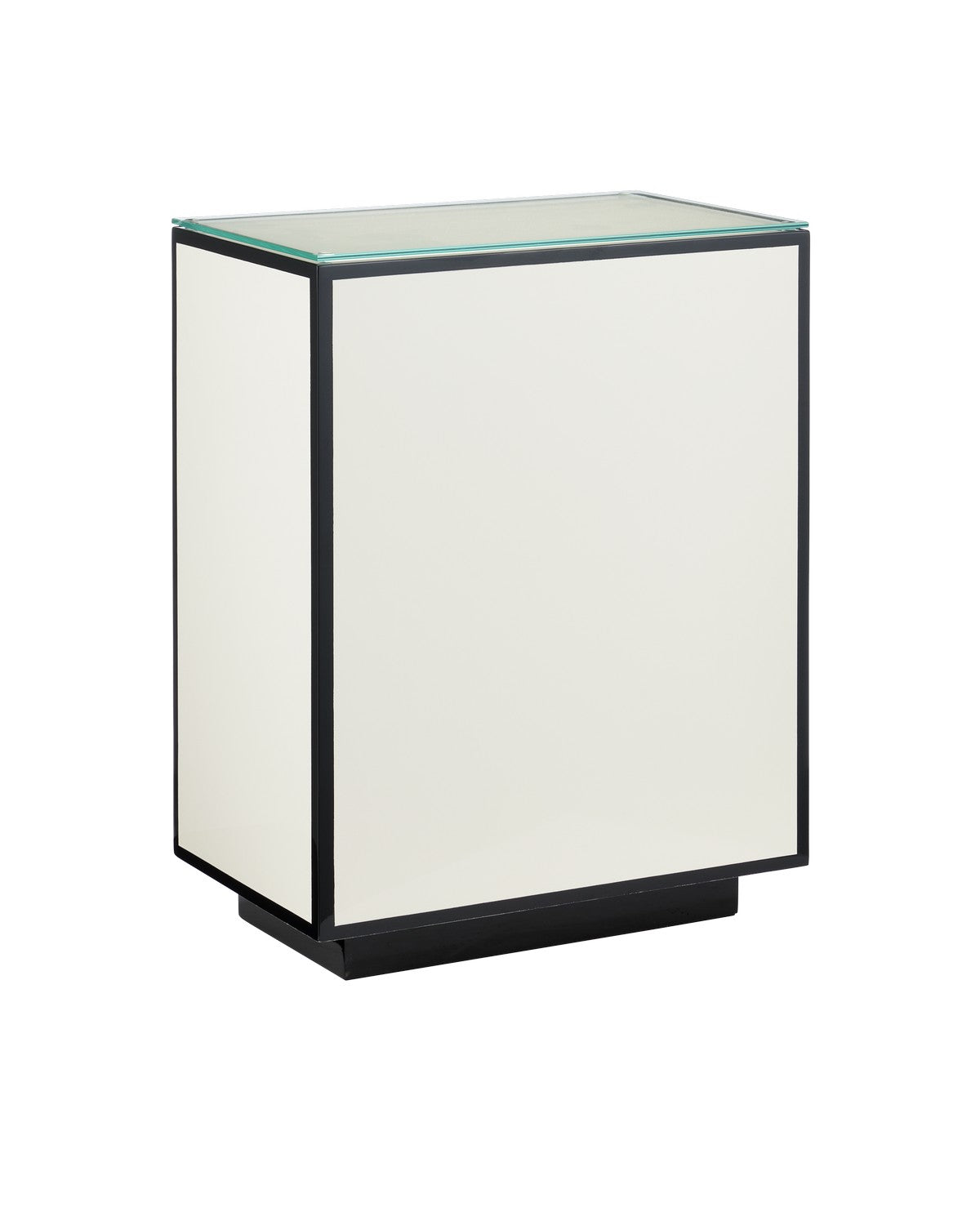 Currey and Company - 3000-0313 - Side Table - Lacquer Collection - White / Black / Clear