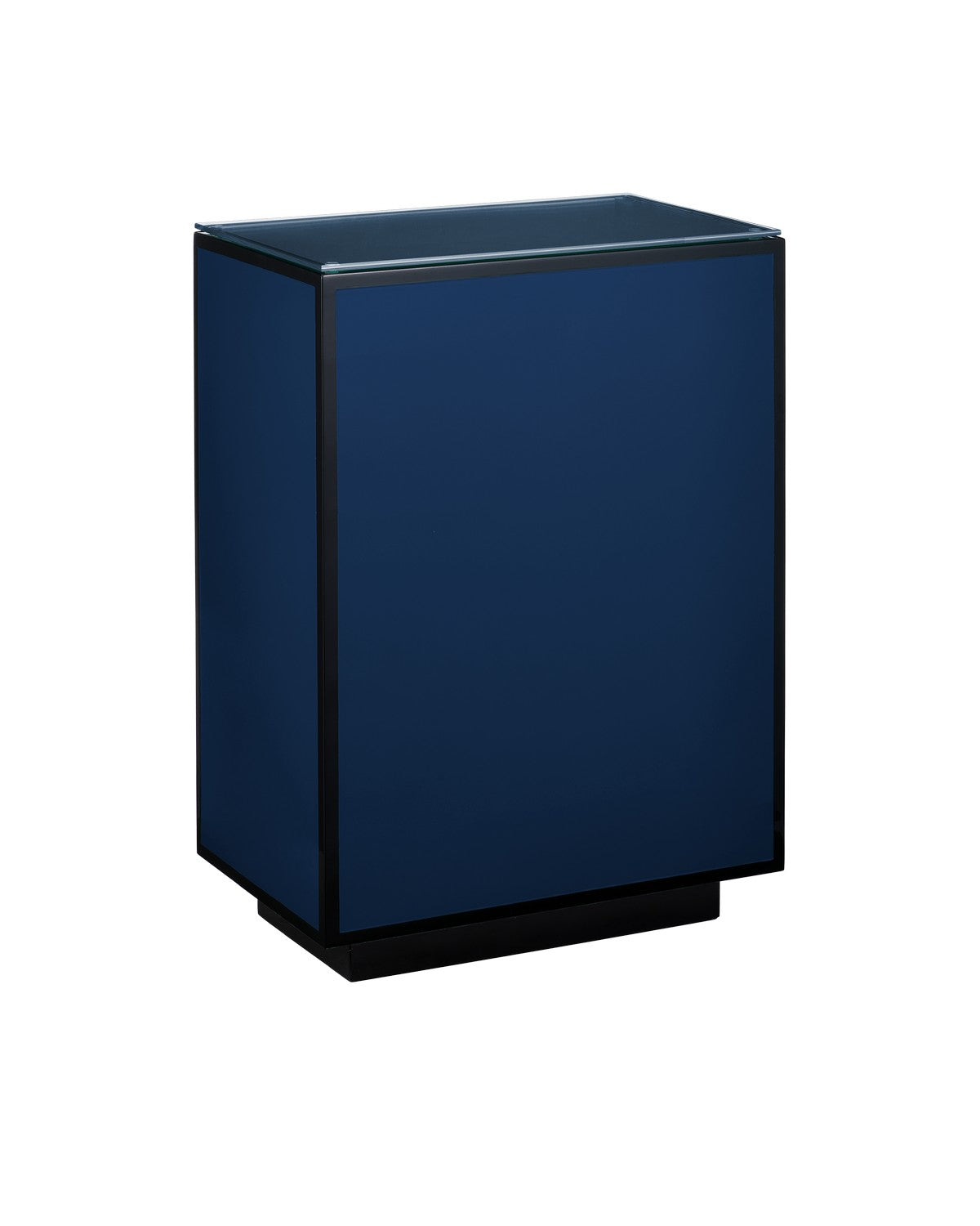 Currey and Company - 3000-0314 - Side Table - Lacquer Collection - Navy / Black / Clear
