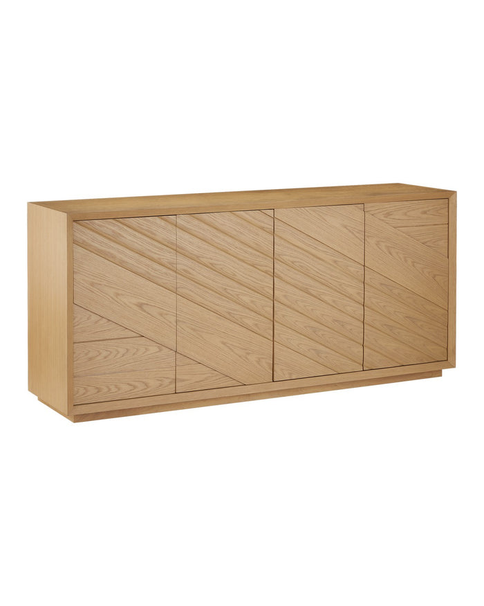 Currey and Company - 3000-0317 - Credenza - Margot Collection - Light Oak / Beige