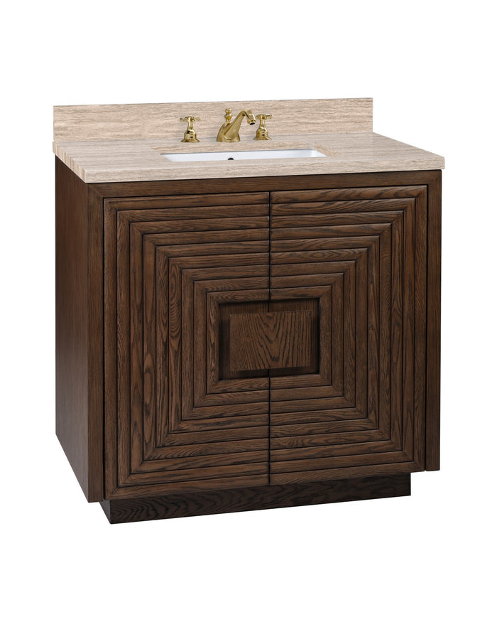 Currey and Company - 3800-0011 - Vanity with Sink - Morombe Collection - Cocoa / Natural / White