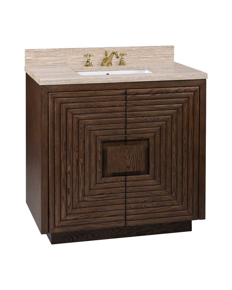 Currey and Company - 3800-0011 - Vanity with Sink - Morombe Collection - Cocoa / Natural / White