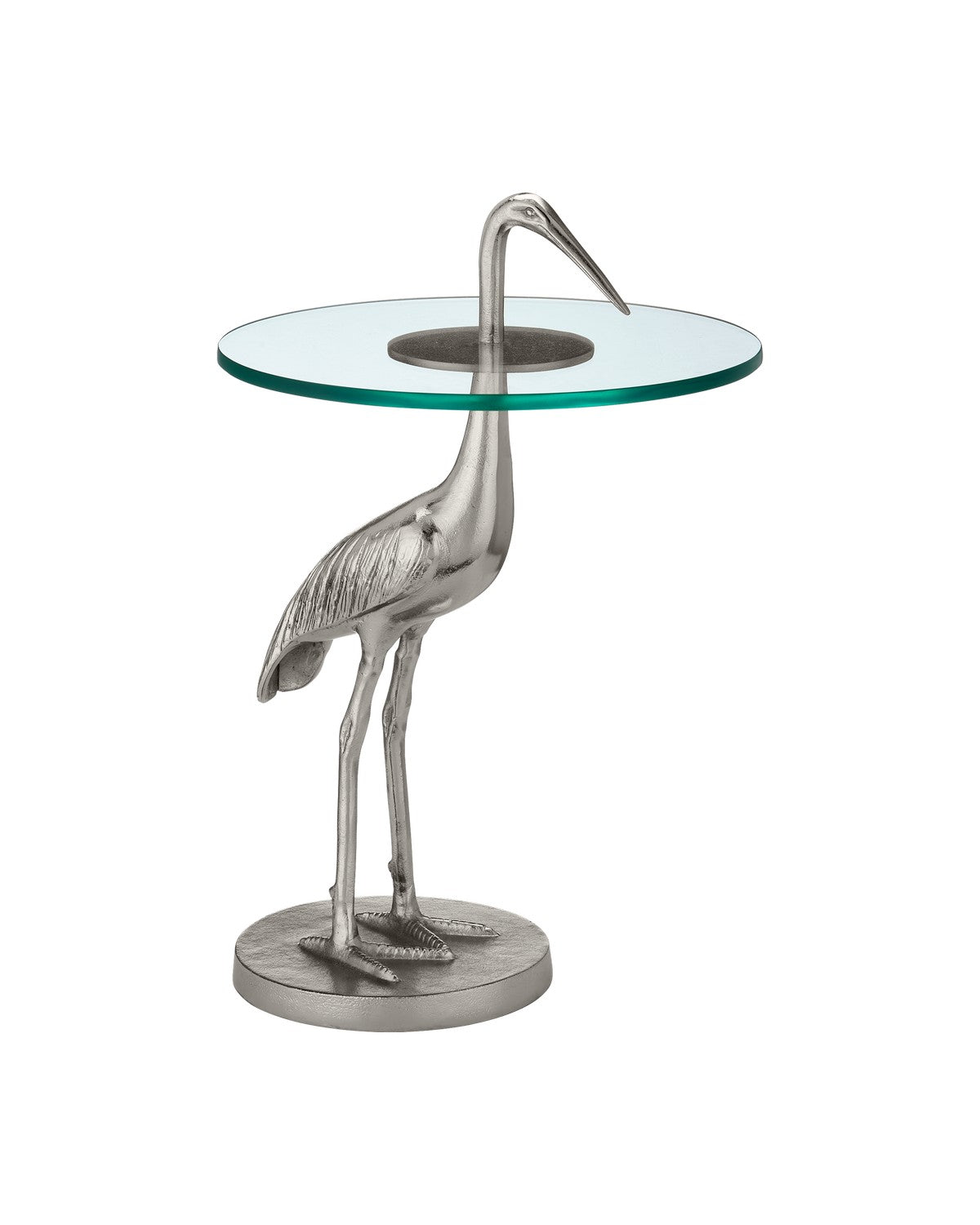 Currey and Company - 4000-0195 - Accent Table - Crane - Nickel/Clear