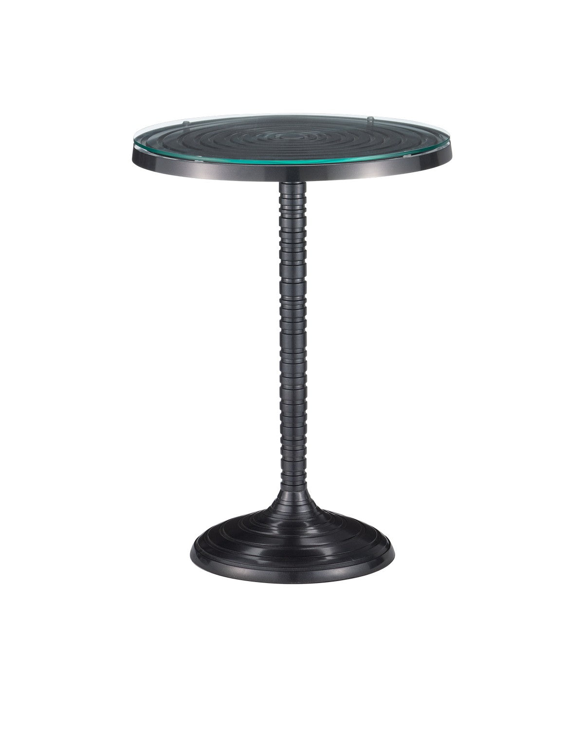 Currey and Company - 4000-0202 - Accent Table - Erno Black Accent Table - Black Nickel / Clear