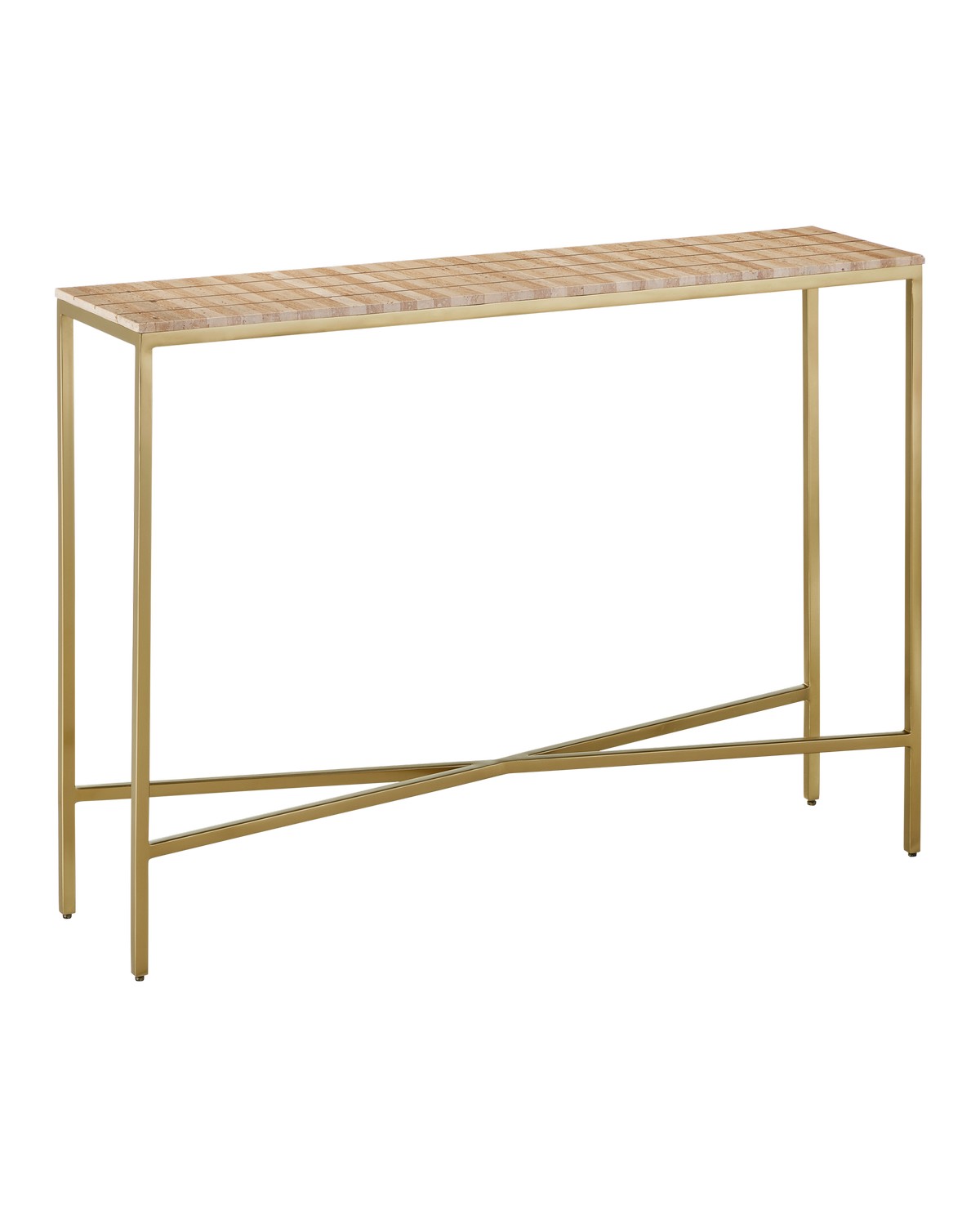Currey and Company - 4000-0204 - Console Table - Dezi Collection - Natural / Brass