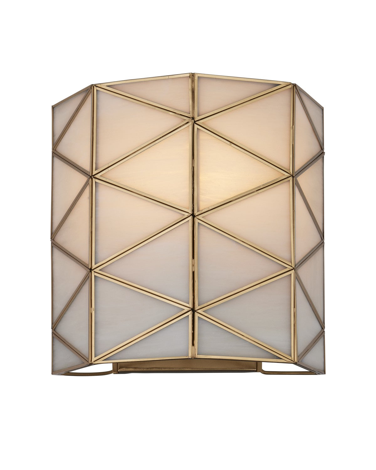Currey and Company - 5000-0270 - One Light Wall Sconce - Polyhedron - White/Antique Brass
