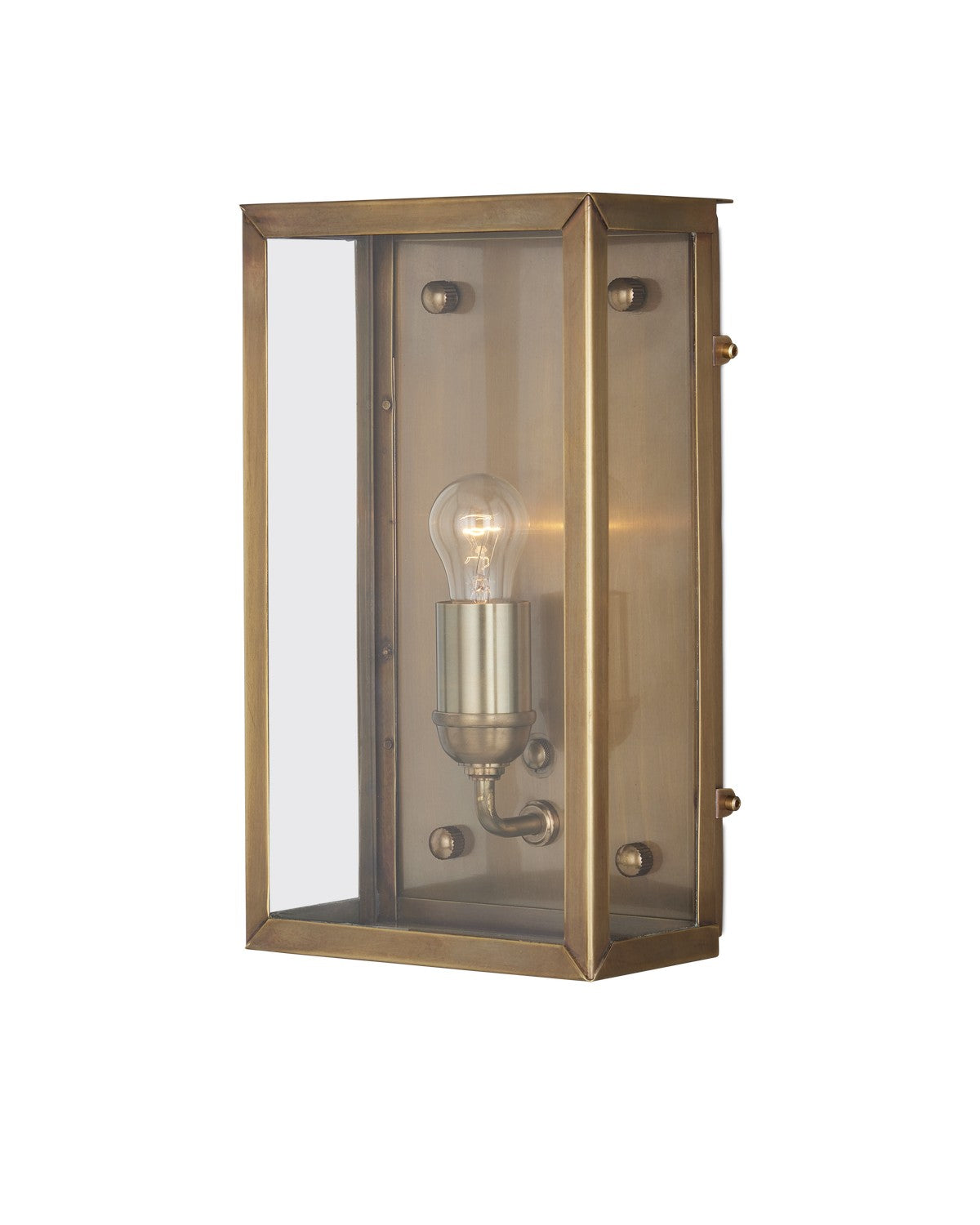 Currey and Company - 5500-0052 - One Light Outdoor Wall Sconce - Royster Collection - Antique Brass / Clear
