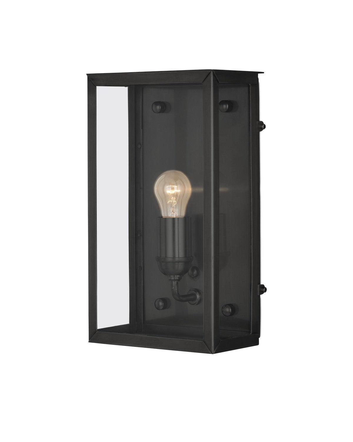 Currey and Company - 5500-0053 - One Light Outdoor Wall Sconce - Royster Collection - Matte Black / Clear