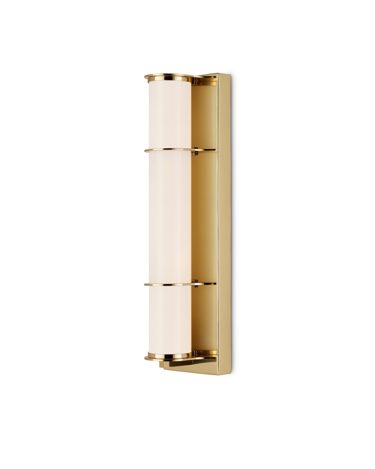 Currey and Company - 5800-0061 - One Light Bath Wall Sconce - Blaine Collection - Polished Brass / White