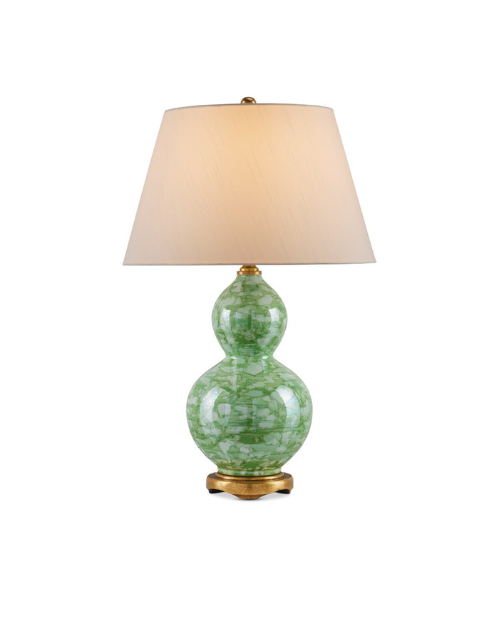 Currey and Company - 6000-0975 - One Light Table Lamp - Green / Textured Antique Gold Leaf