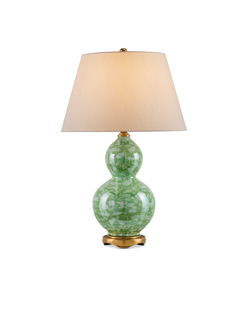 Currey and Company - 6000-0975 - One Light Table Lamp - Green / Textured Antique Gold Leaf