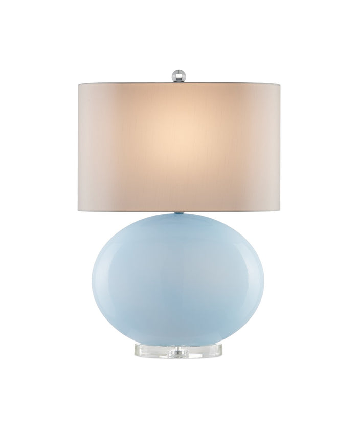 Currey and Company - 6000-0977 - One Light Table Lamp - Light Blue / Clear / Polished Nickel