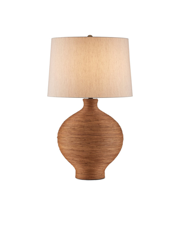 Currey and Company - 6000-0980 - One Light Table Lamp - Susel Table Lamp - Natural / Antique Brass