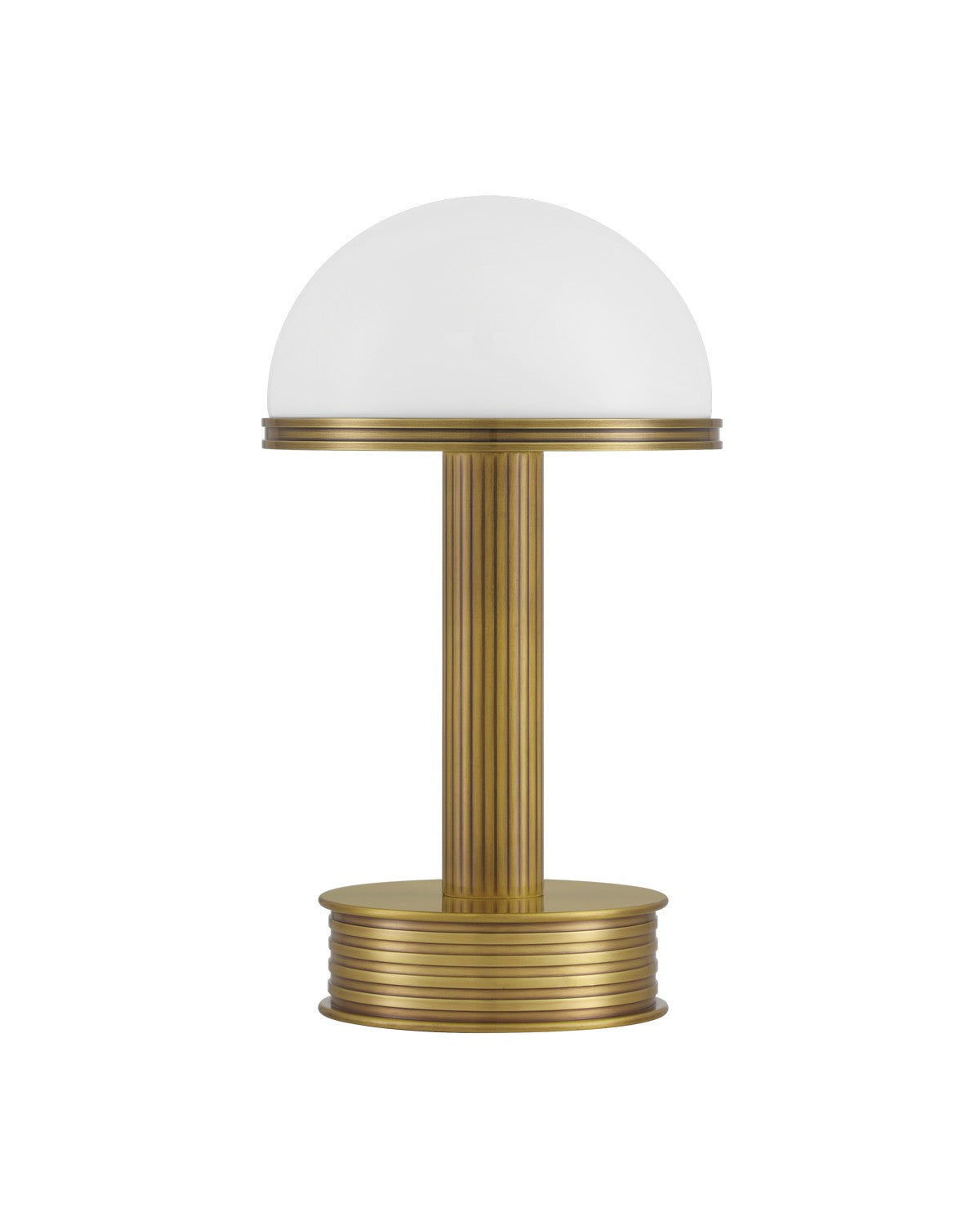 Currey and Company - 6700-0006 - LED Table Lamp - Promenade Brass Cordless Table Lamp - Antique Brass / Milk