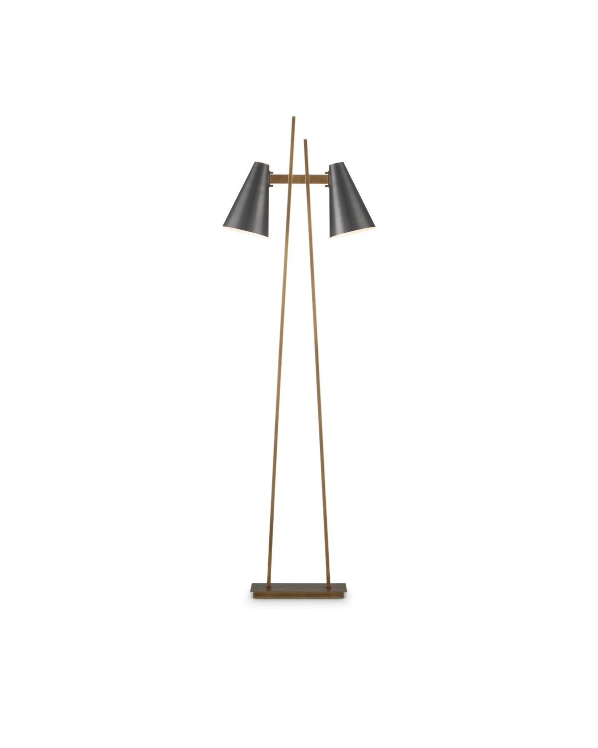 Currey and Company - 8000-0163 - LED Floor Lamp - Duet Floor Lamp - Oil Rubbed Bronze / Antique Brass