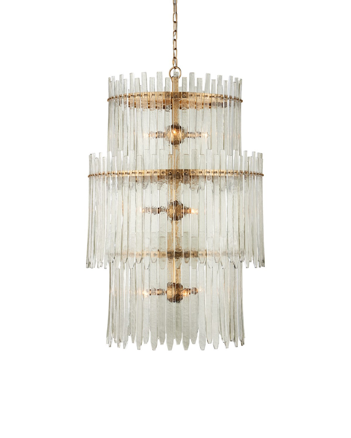 Currey and Company - 9000-1235 - Nine Light Chandelier - Electra - Clear/Antique Brass