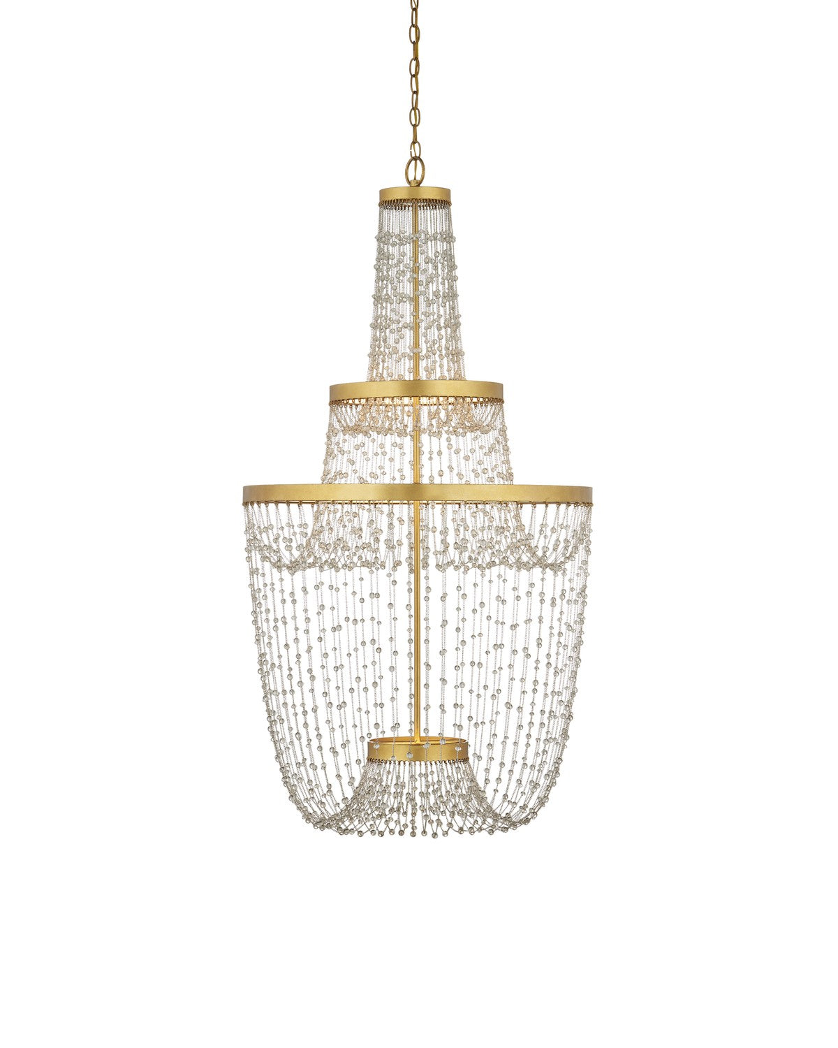 Currey and Company - 9000-1238 - LED Chandelier - Mademoiselle - Clear/Contemporary Gold Leaf/Contemporary Gold
