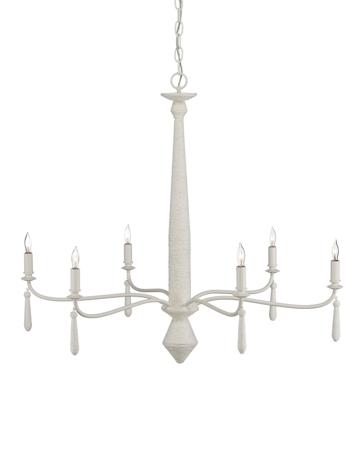 Currey and Company - 9000-1241 - Six Light Chandelier - Donnybrook Chandelier - Snow White / White