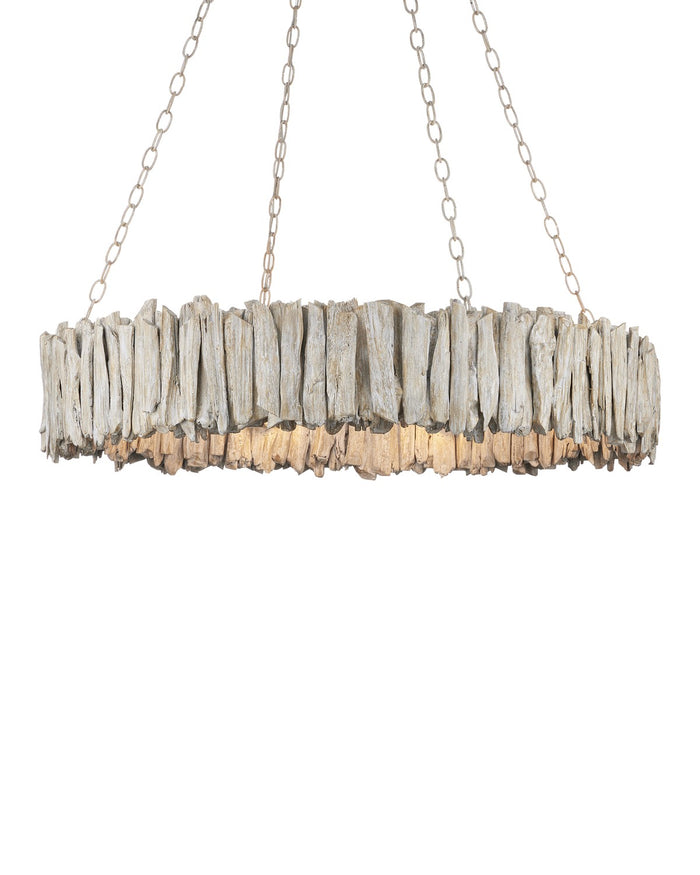 Currey and Company - 9000-1249 - Eight Light Chandelier - Driftwood Collection - Whitewash