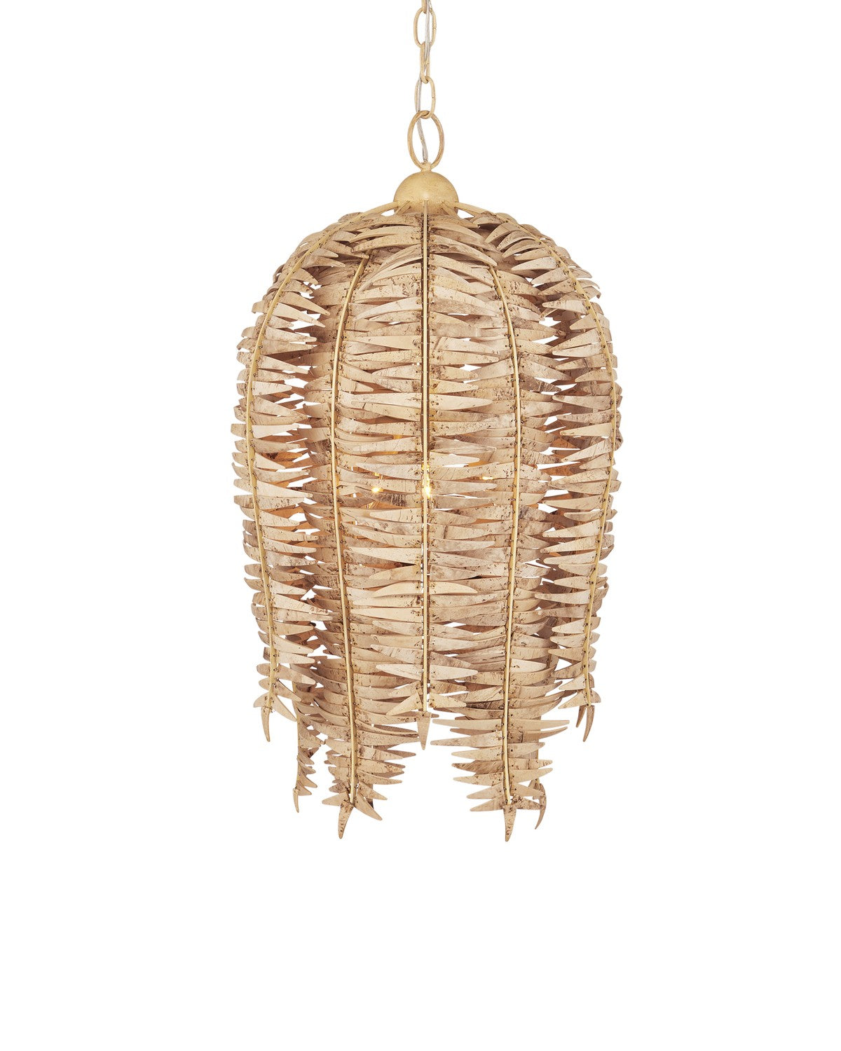 Currey and Company - 9000-1251 - Three Light Pendant - Tiptur Collection - Natural / Coco Cream