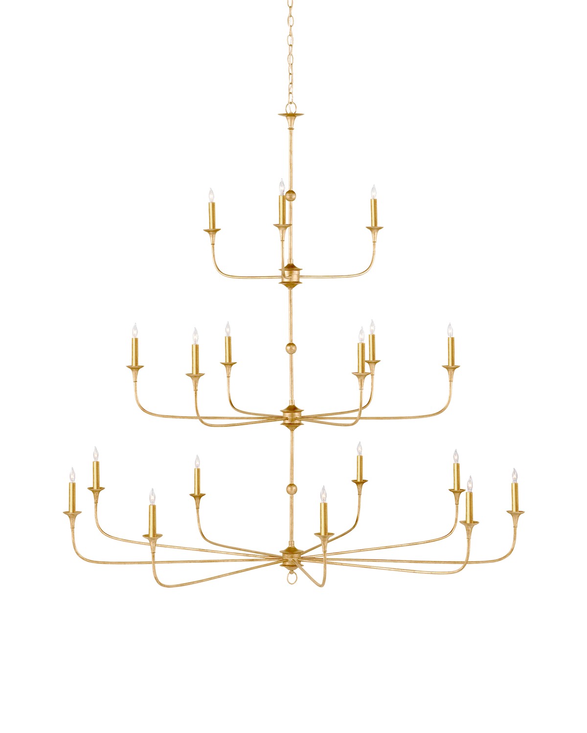 Currey and Company - 9000-1255 - 18 Light Chandelier - Nottaway - Contemporary Gold Leaf/Contemporary Gold