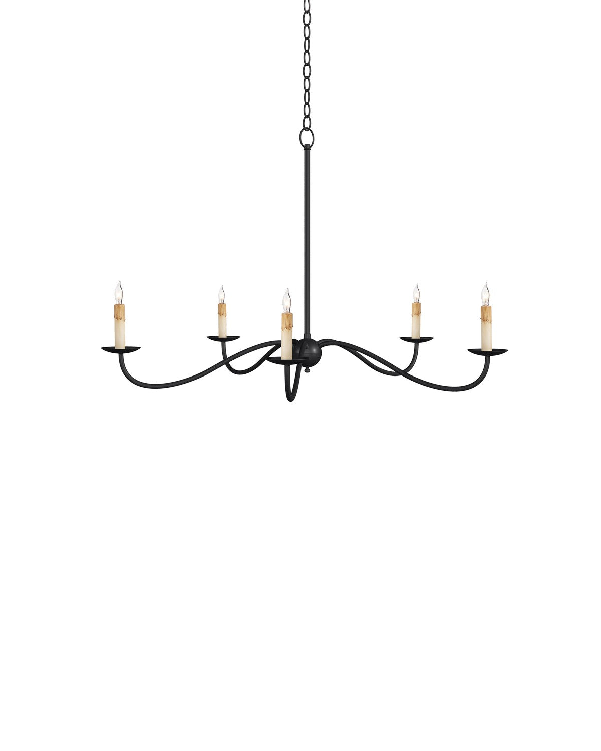 Currey and Company - 9000-1257 - Five Light Chandelier - Saxon Collection - Zanzibar Black