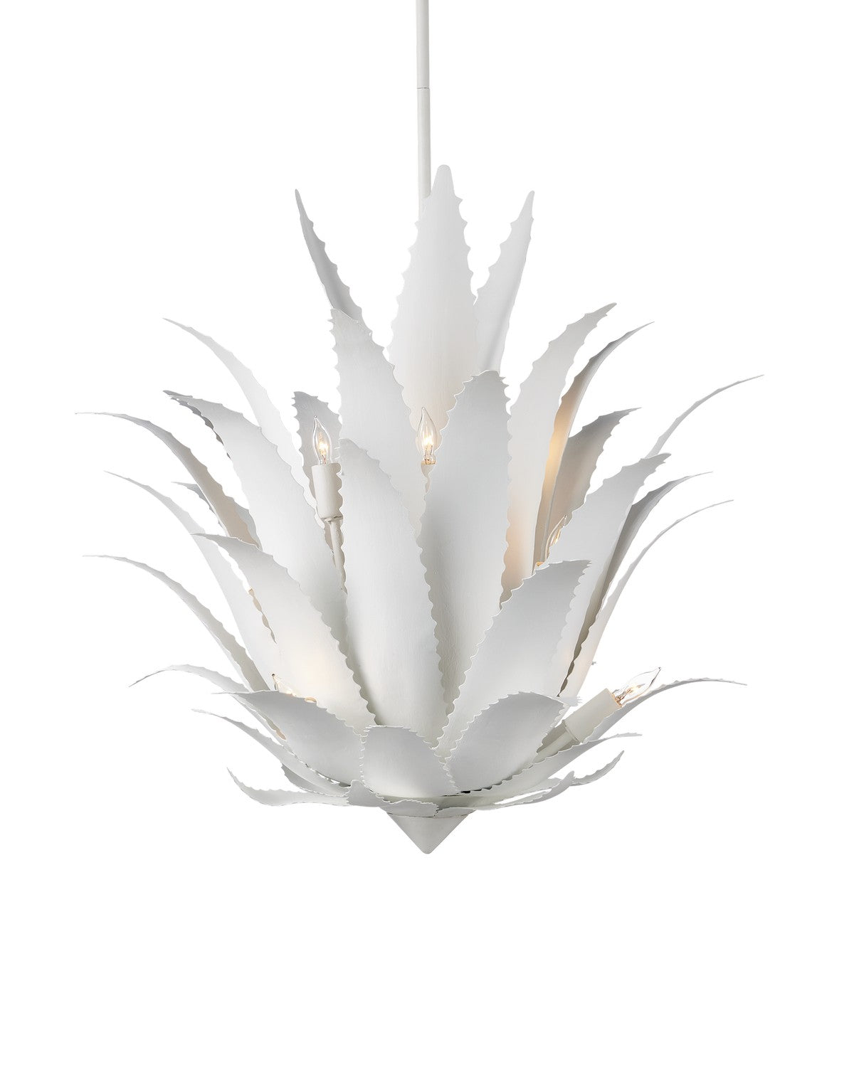 Currey and Company - 9000-1263 - Nine Light Chandelier - Agave Collection - Gesso White