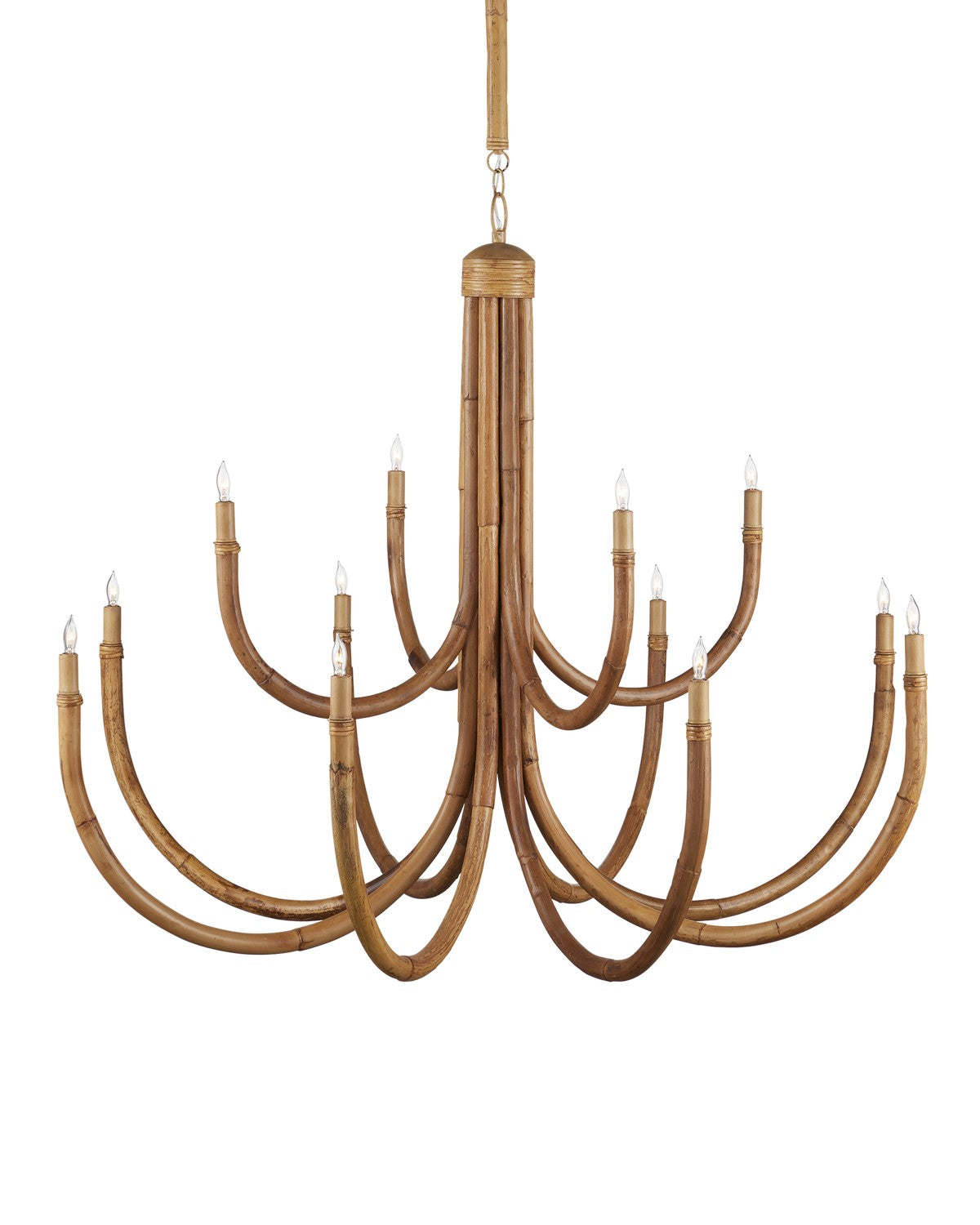 Currey and Company - 9000-1266 - 12 Light Chandelier - Natural / Saddle Tan