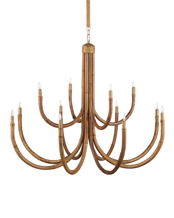 Currey and Company - 9000-1266 - 12 Light Chandelier - Natural / Saddle Tan