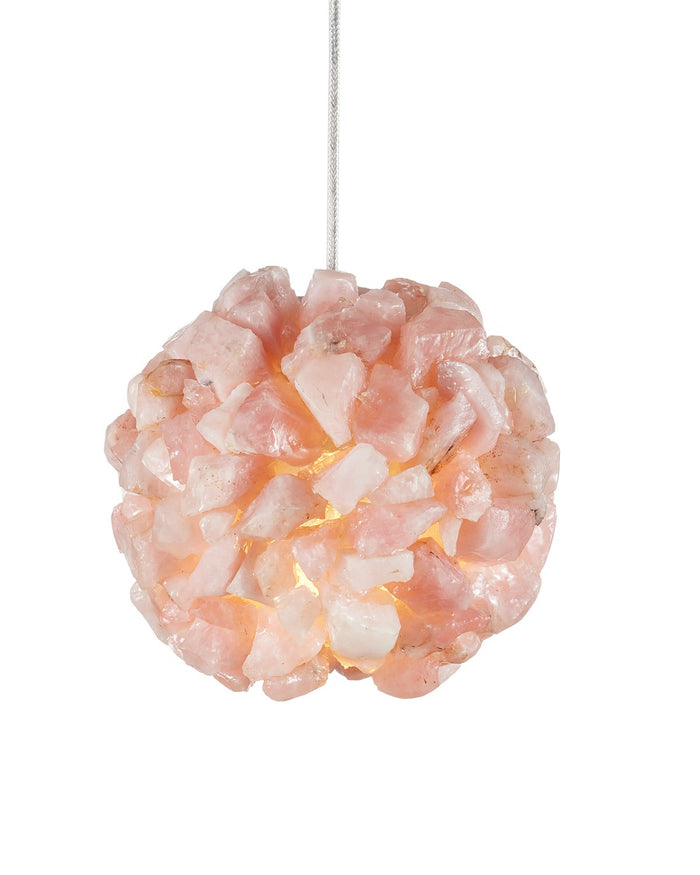 Currey and Company - 9000-1267 - One Light Pendant - Clio Pink Pendant - Rose / Brass