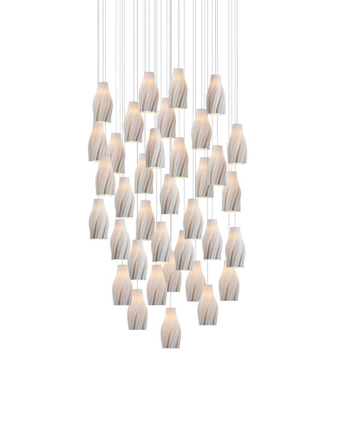 Currey and Company - 9000-1276 - 36 Light Pendant - Posh Collection - White / Silver