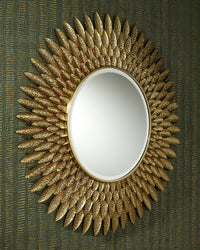 Currey and Company - 1000-0160 - Mirror - Plume - Brass