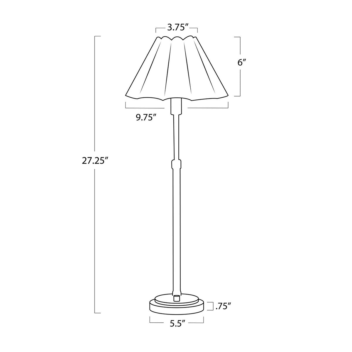 Regina Andrew - 13-1681BB-GRN - One Light Buffet Lamp - Polly - Blackened Brass