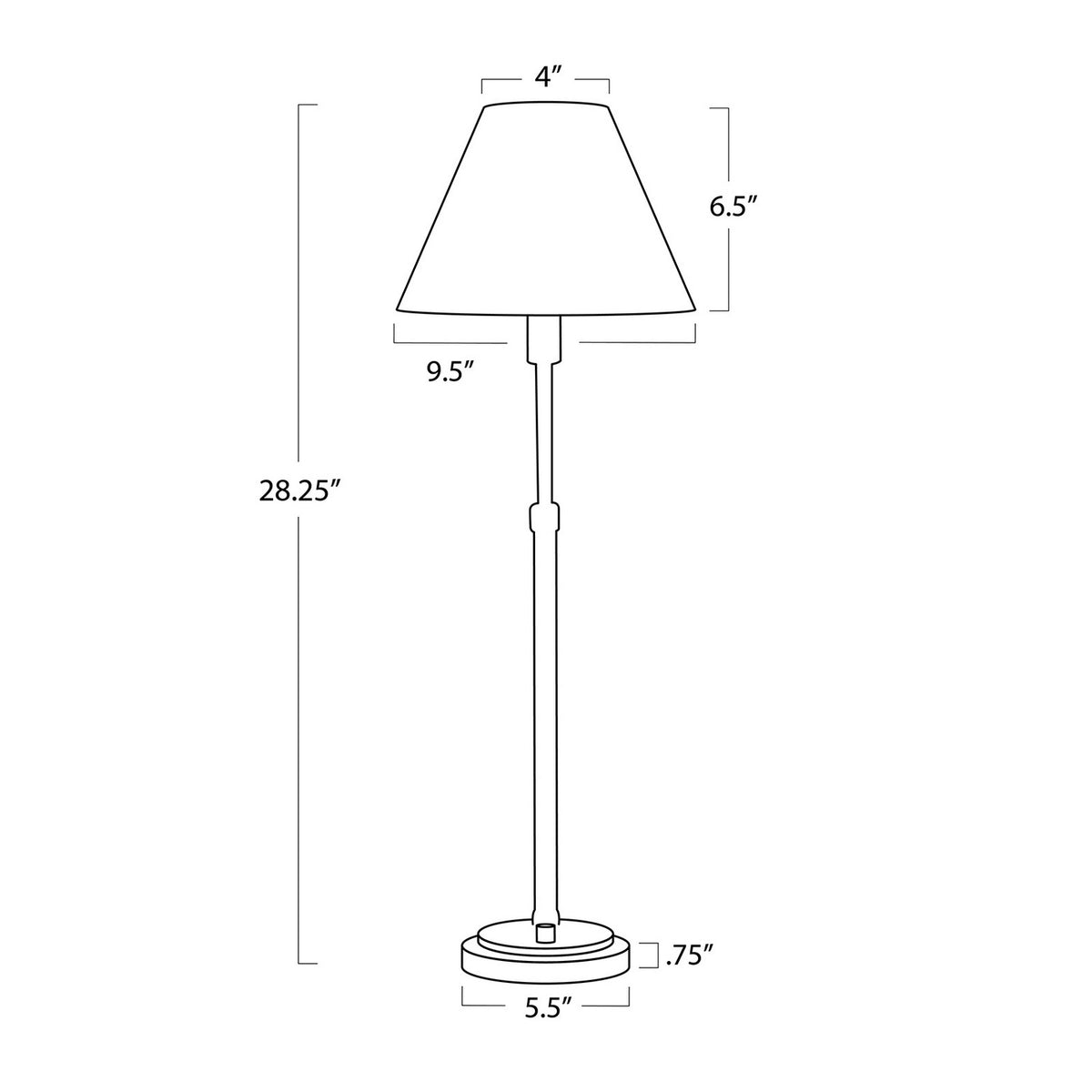 Regina Andrew - 13-1681NB-RAT - One Light Buffet Lamp - Polly - Natural Brass