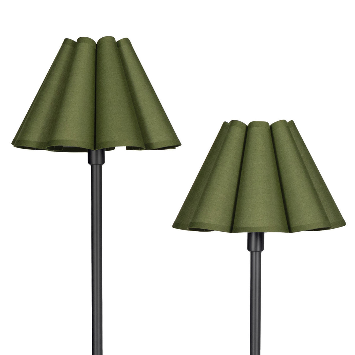 Regina Andrew - 14-1066BB-GRN - Two Light Floor Lamp - Polly - Blackened Brass