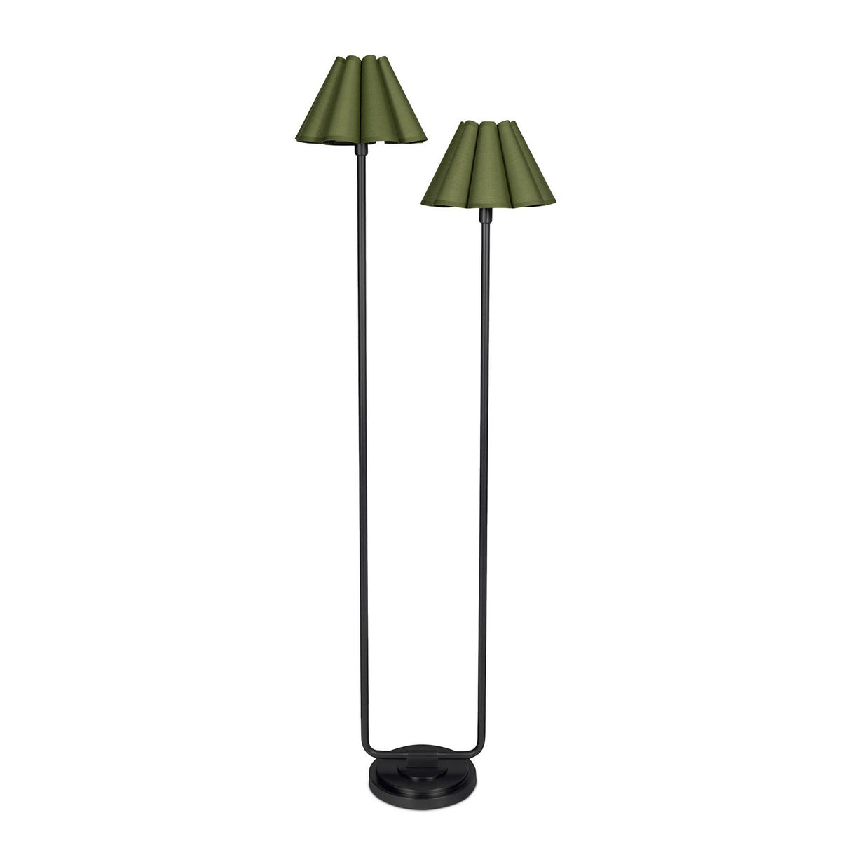 Regina Andrew - 14-1066BB-GRN - Two Light Floor Lamp - Polly - Blackened Brass