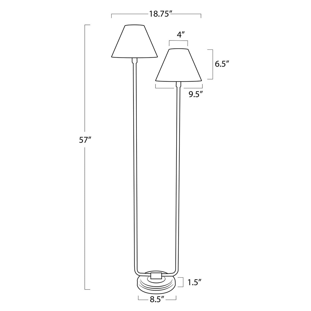 Regina Andrew - 14-1066NB-RAT - Two Light Floor Lamp - Polly - Natural Brass