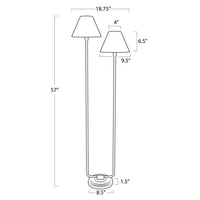 Regina Andrew - 14-1066NB-RAT - Two Light Floor Lamp - Polly - Natural Brass