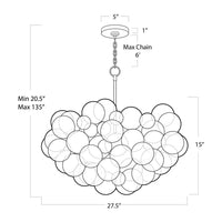 Regina Andrew - 16-1044BNI-AMB - One Light Chandelier - Bubbles - Brushed Nickel
