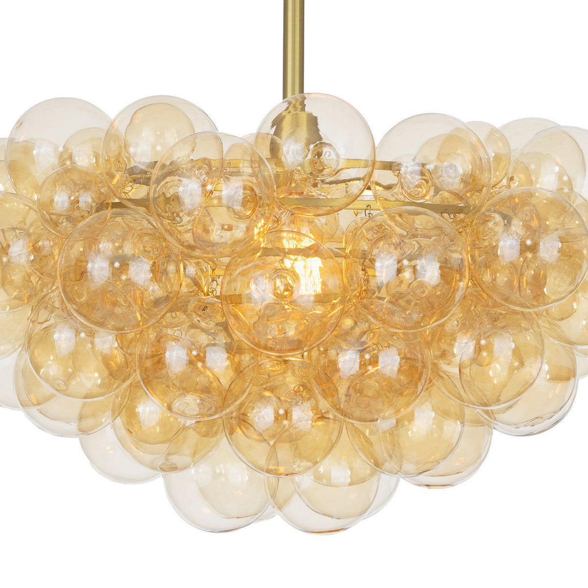 Regina Andrew - 16-1044NB-AMB - One Light Chandelier - Bubbles - Natural Brass
