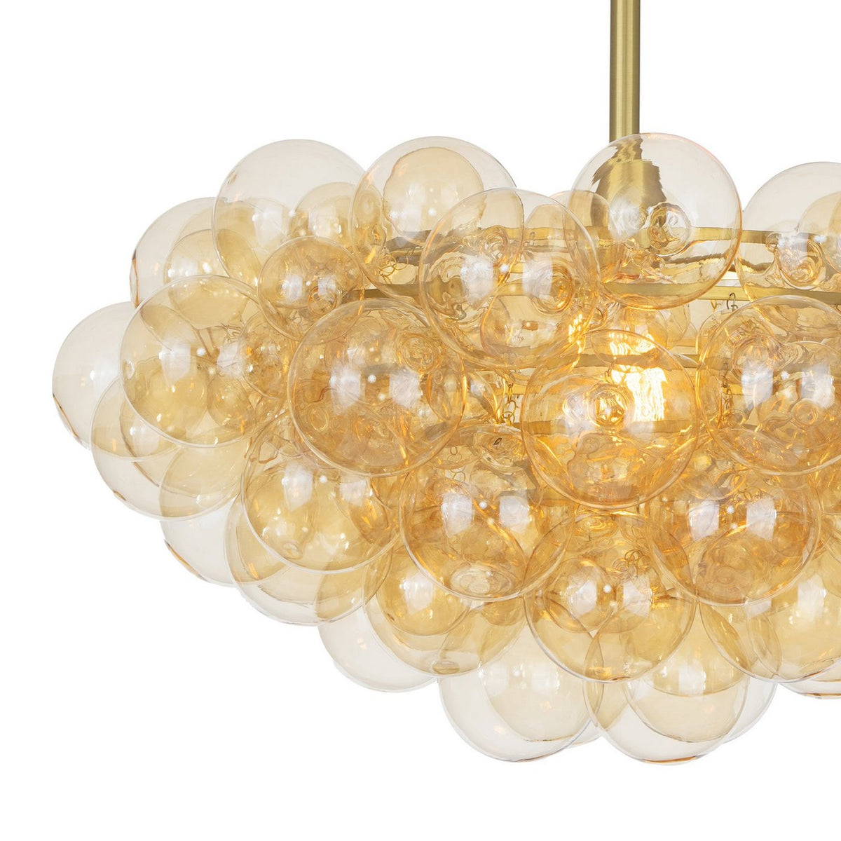 Regina Andrew - 16-1044NB-AMB - One Light Chandelier - Bubbles - Natural Brass