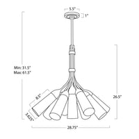 Regina Andrew - 16-1498 - Nine Light Chandelier - Mousseaux - Natural Brass